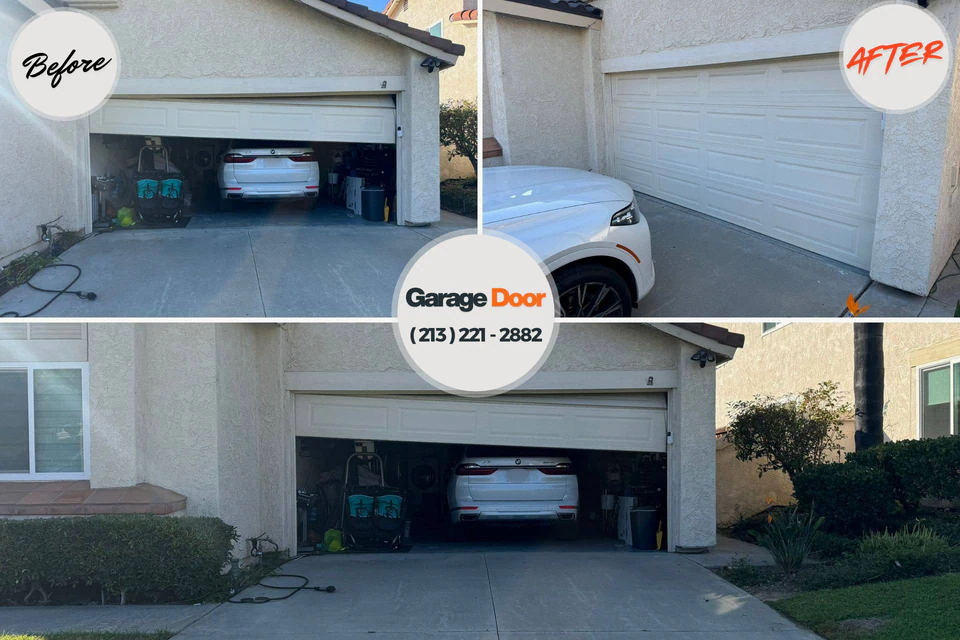 Before and after: garage door repair Ceresco, NE